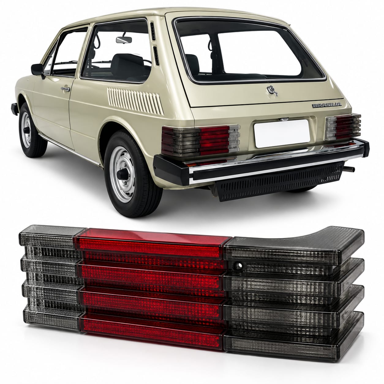 Par Stop trasero Ahumado Brasilia 1978-1982